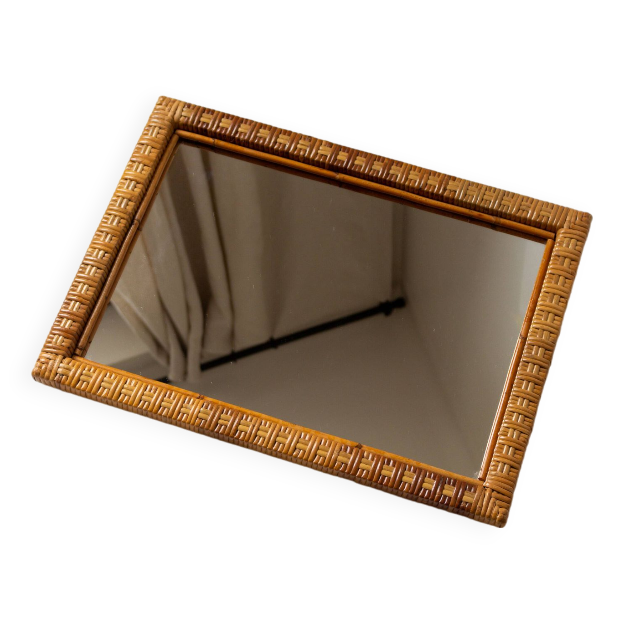 Rattan mirror, 1970s