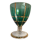 Ensemble de 6 verres à pied vert et or
