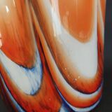 Modernist opaline vase Murano Carlo Moretti 60s-70s orange blue white