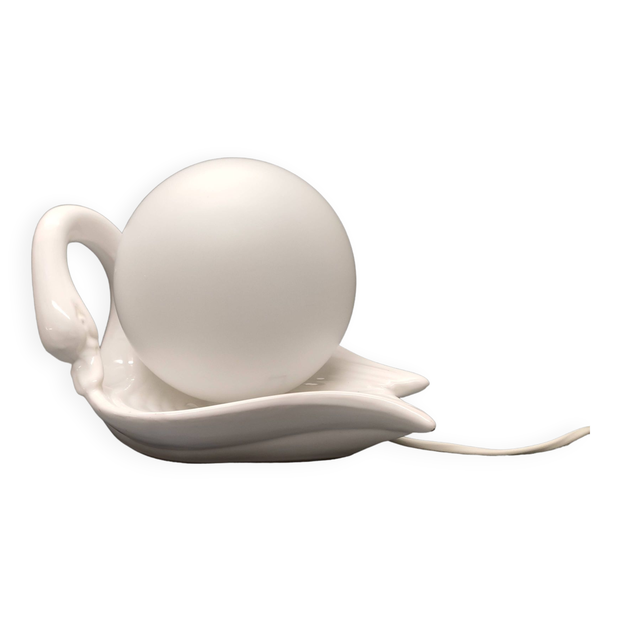 Ceramic swan lamp - Delfts Wit - 70s/80s - Netherlands