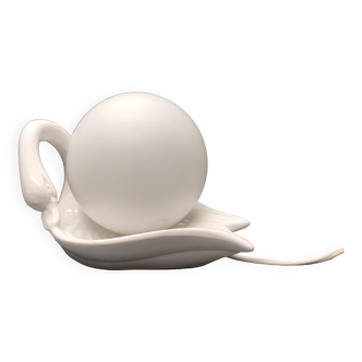 Lampe cygne en céramique - Delfts Wit - années 70/80 - Pays-Bas