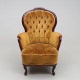 Rococo-Style Sofa & Armchair — Plush Upholstery — 20th Century — Romantic S