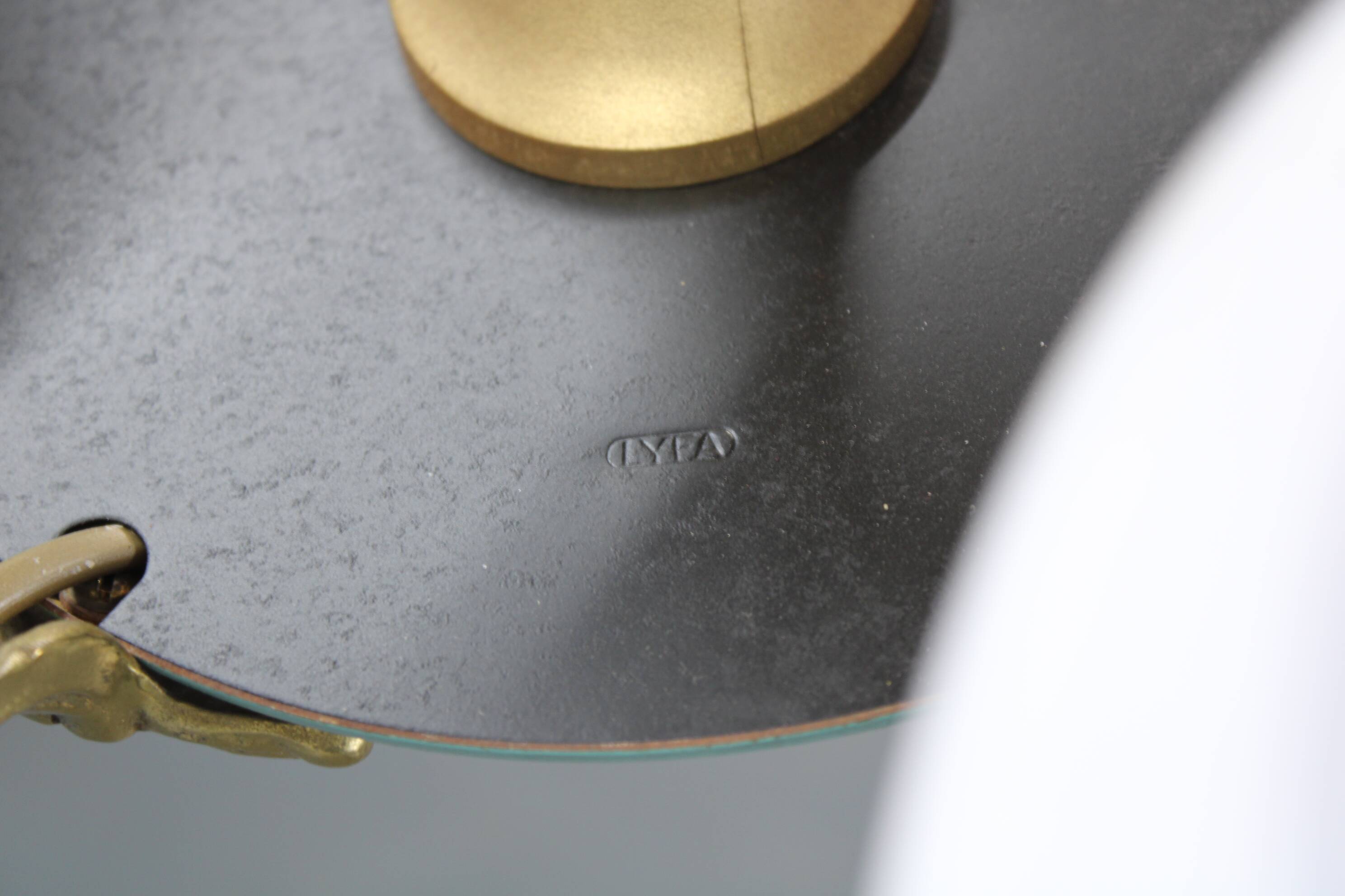 Art Deco six-light chandelier in chrome, brass and opaline glass