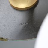 Art Deco six-light chandelier in chrome, brass and opaline glass