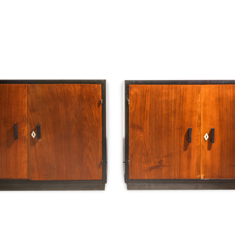 Pair of furniture lacquered black deco