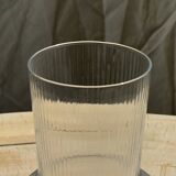 Ribbed glass ball vase