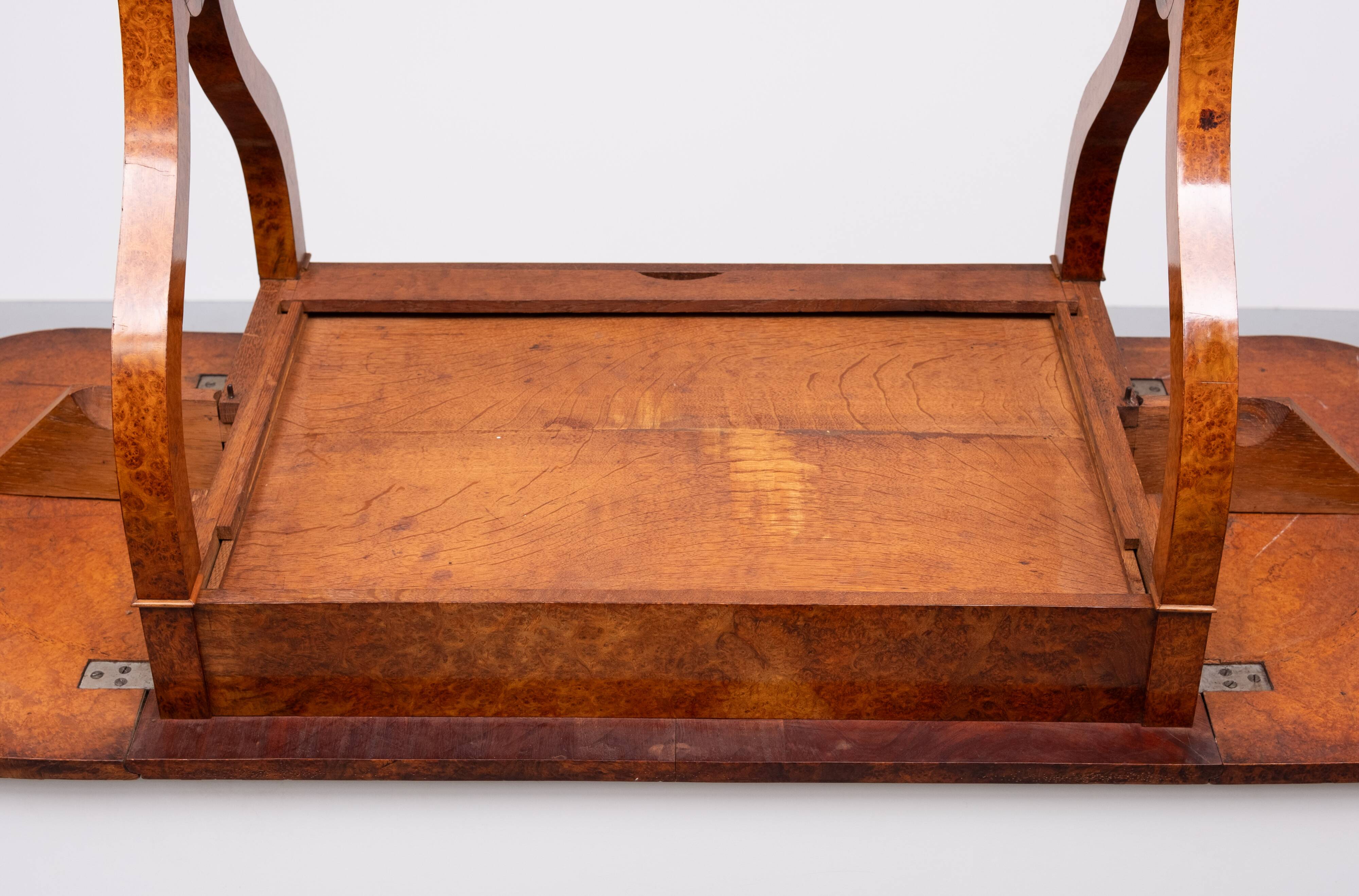 Antique Dutch Empire Burl Wood veneered desk or sofa table