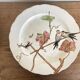set de 12 assiettes polychrome 1850 ondulées Brownfield England oiseaux