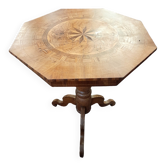 Marquetry pedestal table