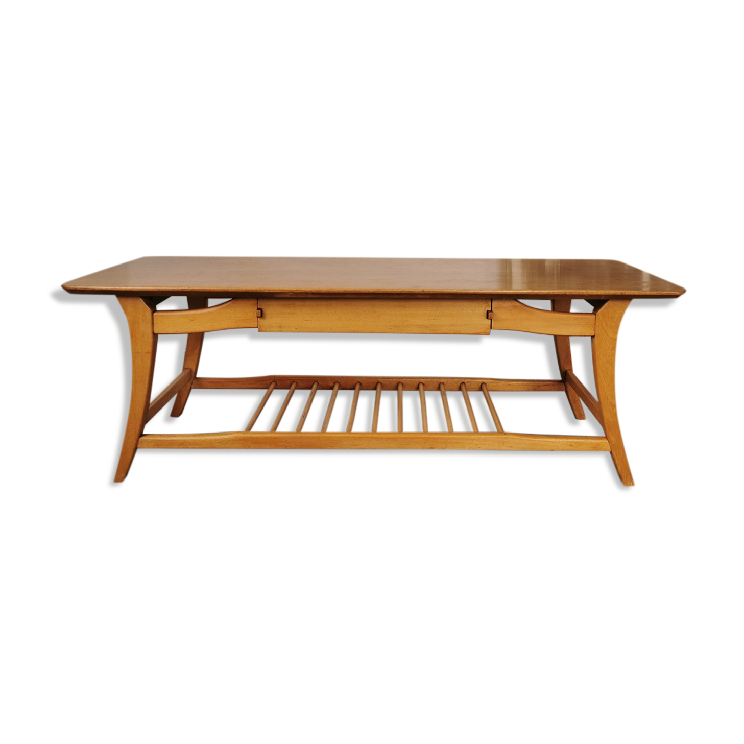 Scandinavian coffee table in blond wood