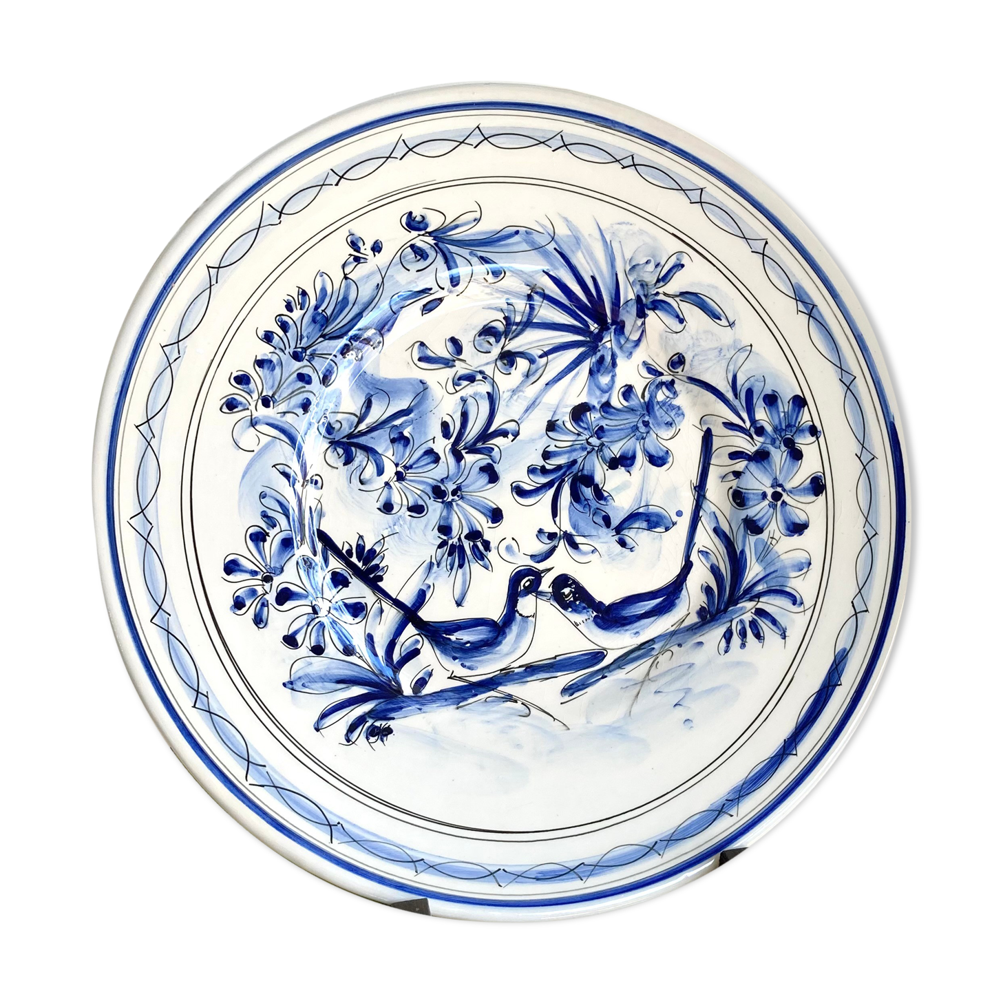 Decorative plate ceramic birds