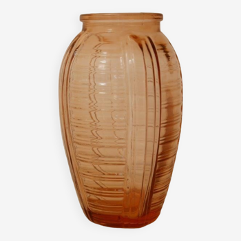 Vase en verre orangé