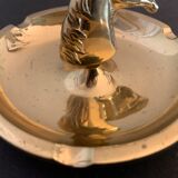 Horse-headed brass ashtray