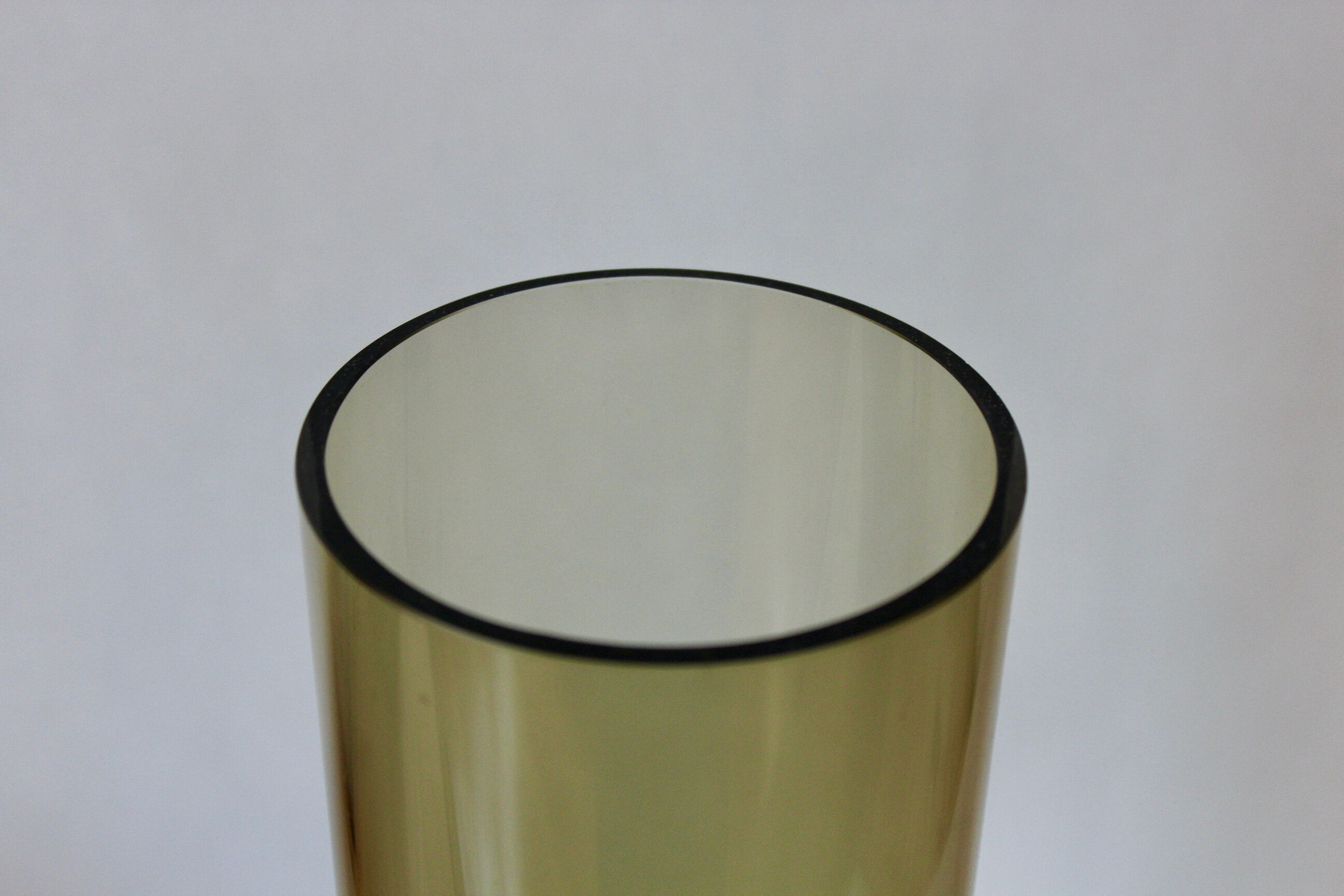 Smoked roll vase Roland Posch for Gral Glas