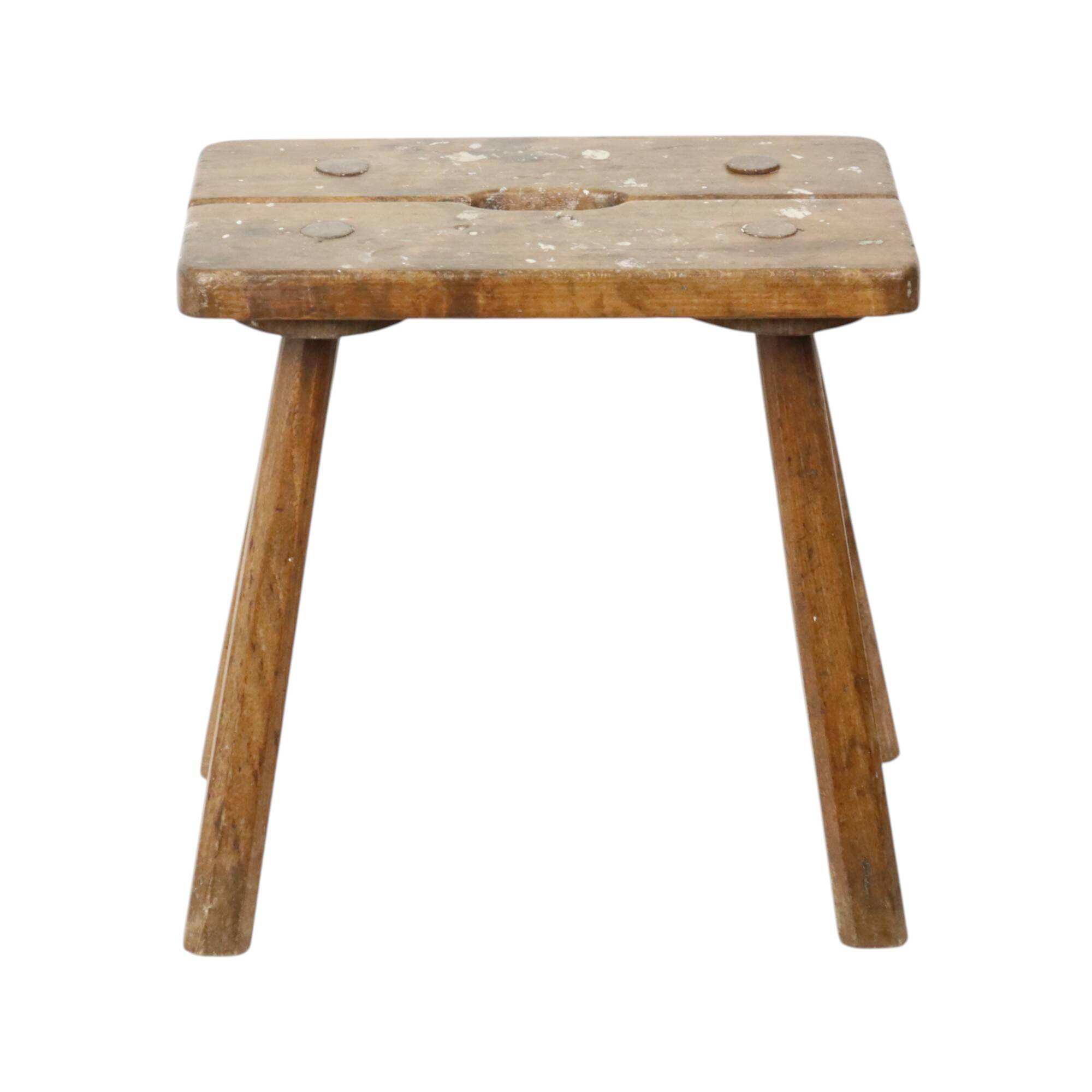 Characterful Milk Stool Solid Wood Stool Rustic