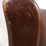 Story book brutalist wabi sabi oak fireplace lounge chairs