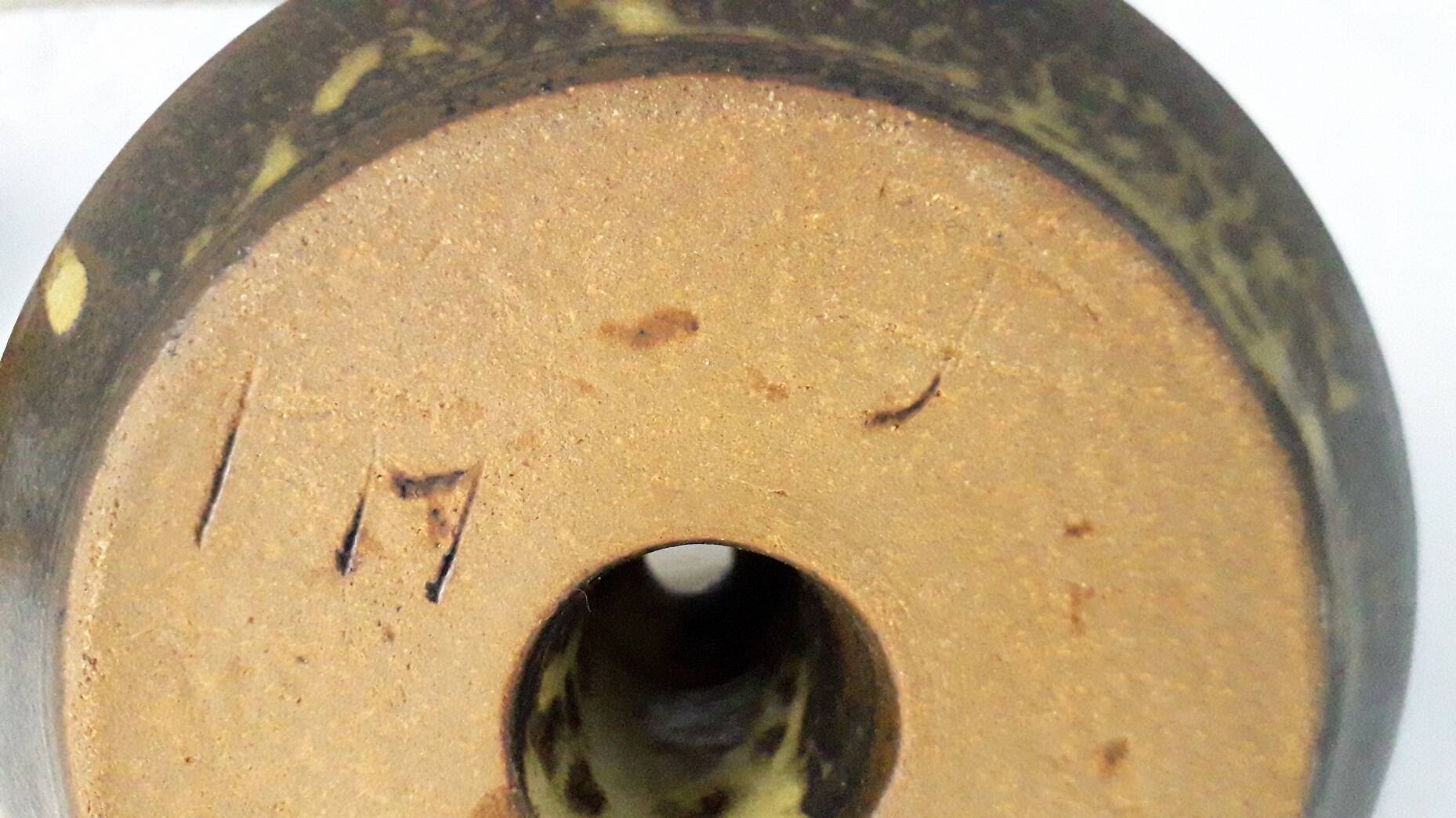 Pair of stoneware candlesticks