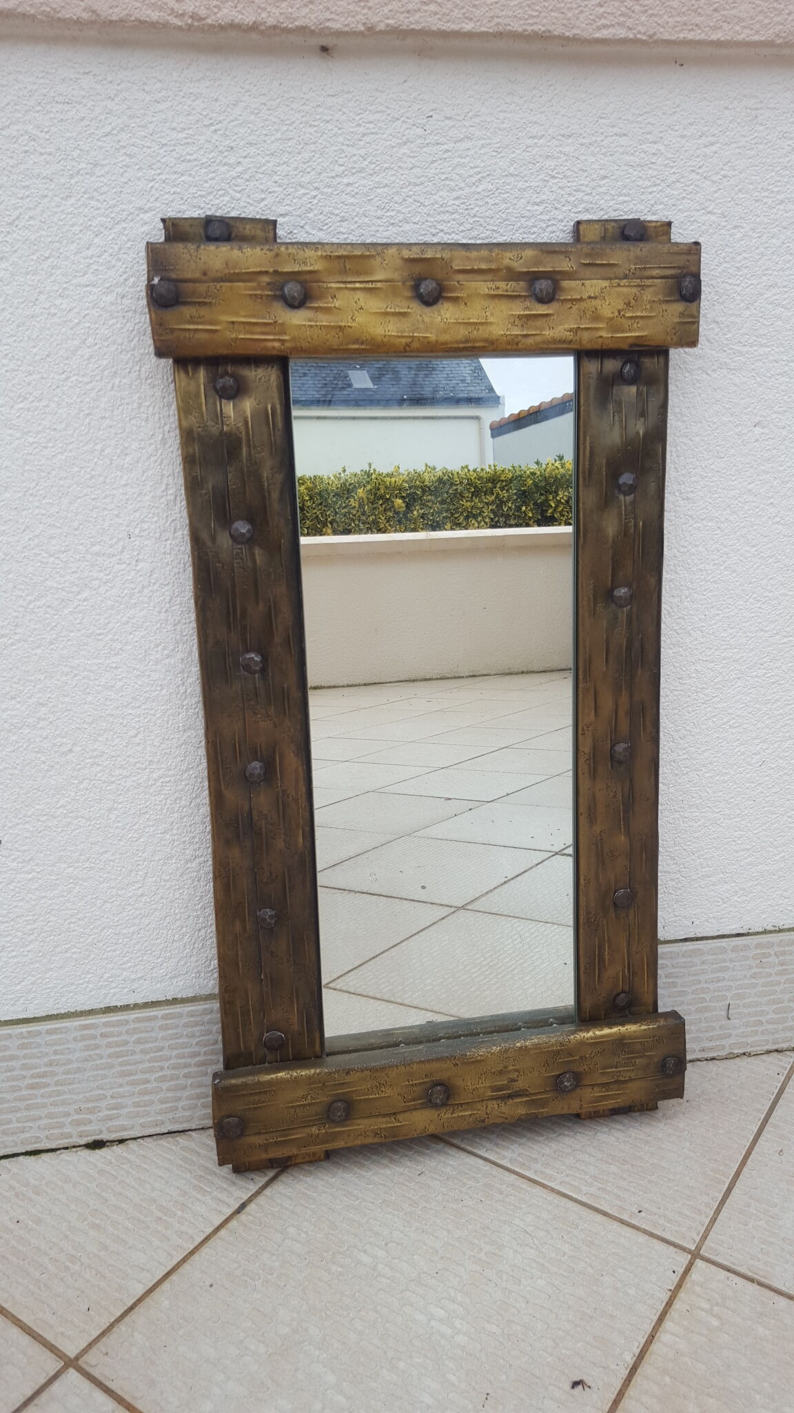 Vintage brutalist mirror 1980