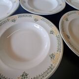 Set of 7 antique deep plates from Longwy, "Savigny" model, in good condition.