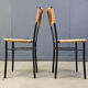 Wicker and metal dining chairs, 1980s - set of 4