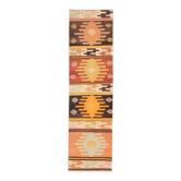 Vintage Turkish Hand-Knotted Wool Cotton Orange Runner Rug 60x217