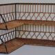 Paire d'étagères d'angle en osier à structure métallique