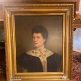 Portrait de femme huile sur toile signée