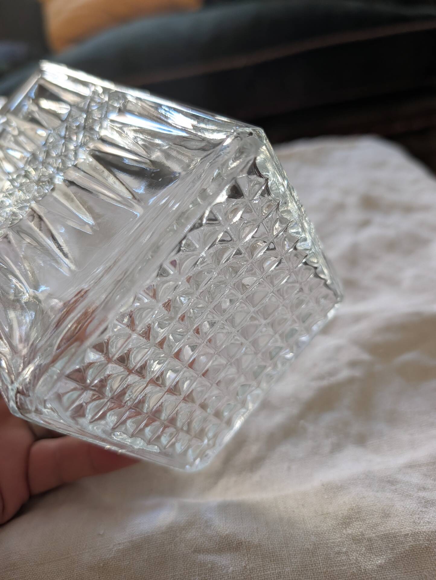 Moulded glass whisky carafe – 1970s