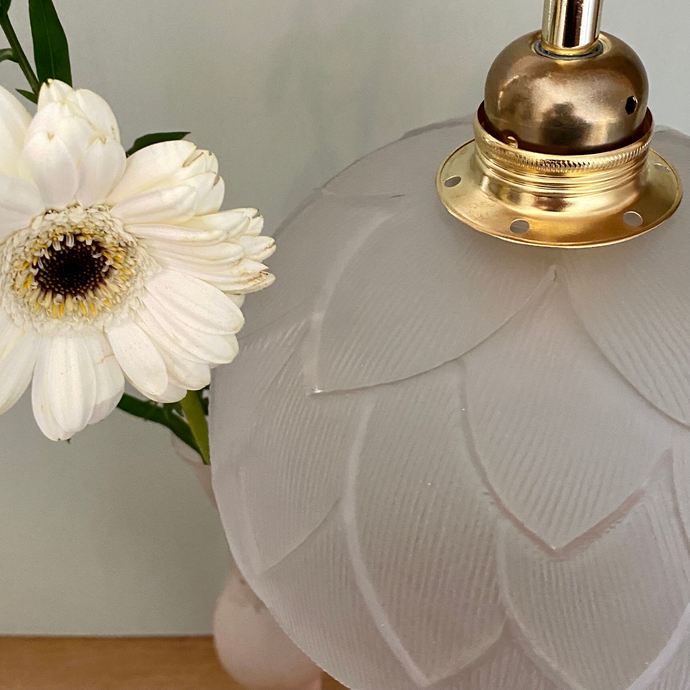 Vintage frosted glass lampshade pendant lamp