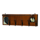 Vintage wooden wall coat rack mirror from the 1960s.