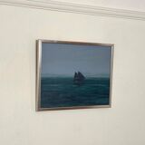 Swedish Oil on Canvas – “Sailboat at Sea”