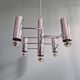 Geometric chandelier in chrome metal, design by Gaetano Sciolari, 1970.