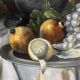 HST painting "Composition with fruits and oysters" signed Winston + frame