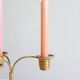 Pair of Vintage Rockabilly Style Gold Brass Spiral Tripod Candlestick Holders