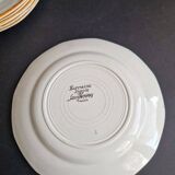 Set of 6 Digoin Sarreguemines dessert plates, Lorraine model