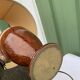Vintage brown and gold table lamp