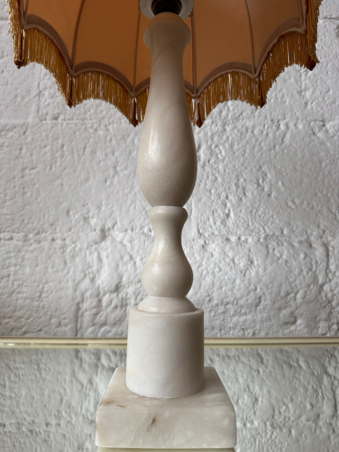 1970s alabaster column lamp