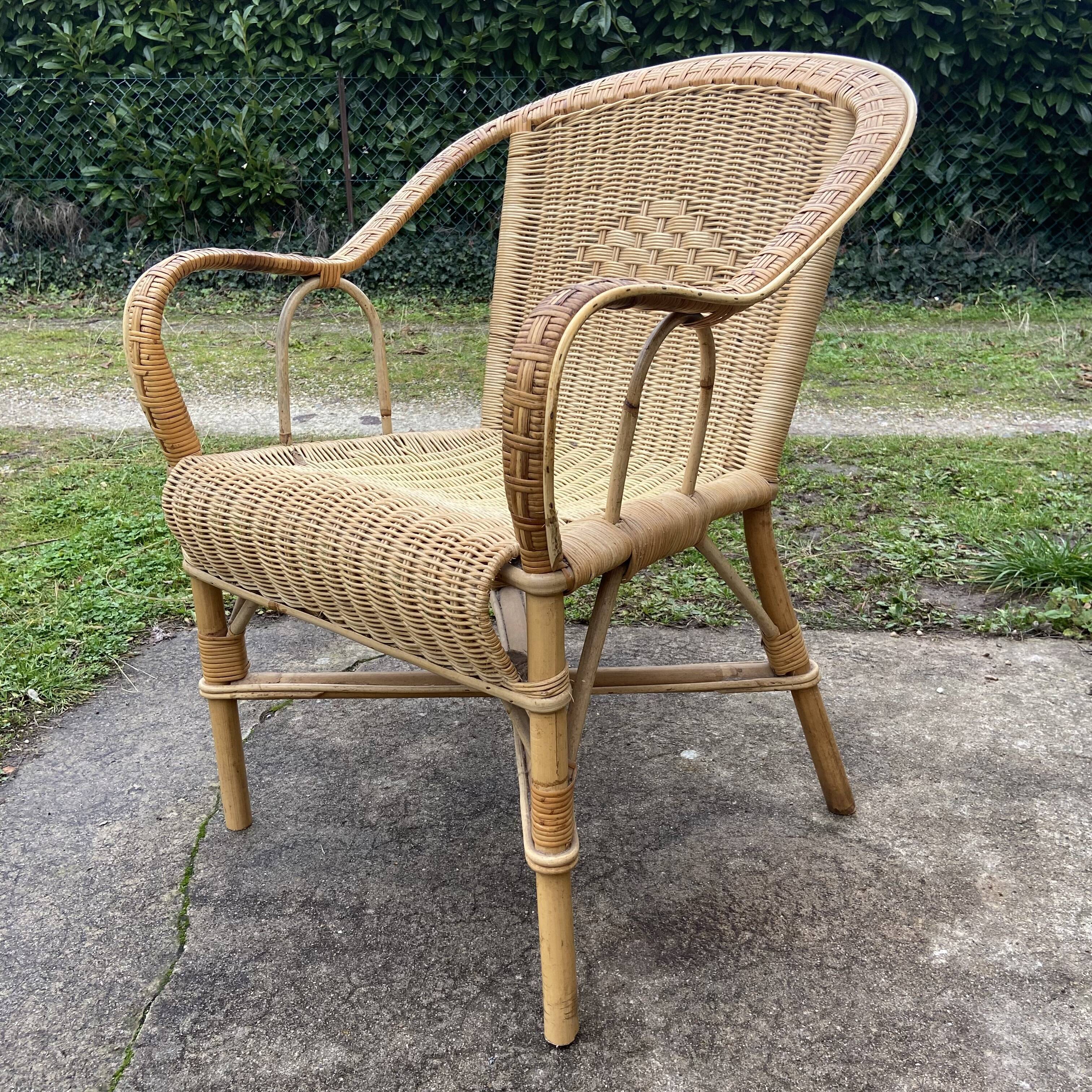 Rattan armchair