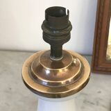 Opaline and brass table lamp