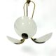Vintage Italian brass and curved glass chandelier from 1950s