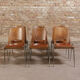 Jomain Baumann chairs, cognac leather seat, circa 1960