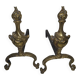 Pair of andirons for the fireplace in bronze louis xv style