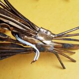 Pair of "wheat ear" gold metal sconces