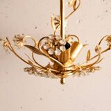 Lustre italien doré fleurs strass vintage Nucleo Eorme