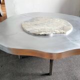 Table basse en onyx et aluminium