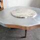 Onyx and aluminum coffee table