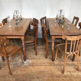Series of 20 vintage mismatched bentwood bistro chairs