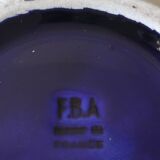 Crackle effect ball vase Signed FBA France In incorporated molecular enamels