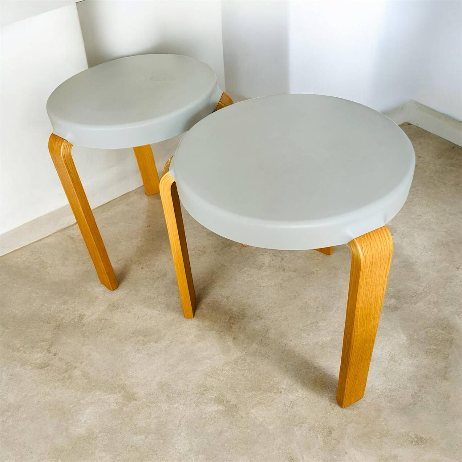 Set of 2 grey Normann Copenhagen stools