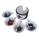 Ensemble de cendriers individuels vintage en céramique